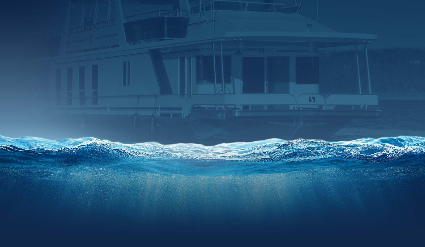 Photo of houseboat and waves